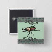 Rainbow Stag Beetle Vierkante Button 5,1 Cm (Voorkant /achterkant)
