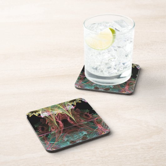 Rainbow Stalactites Abstracte Cork Onderzetters (Rechterzijde)