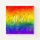 Rainbow Star Abstract Jouw naam Sketchbook Notitieboek (Achterkant)