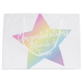 Rainbow Star Baby shower Groot Cadeauzakje (Voorkant)