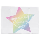 Rainbow Star Baby shower Groot Cadeauzakje (Achterkant)