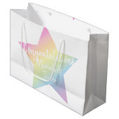 Rainbow Star Baby shower Groot Cadeauzakje (Voorkant Gekanteld)