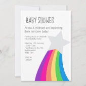 Rainbow Star Baby shower Uitnodiging (Voorkant)