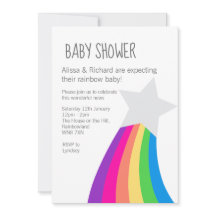 Rainbow Star Baby shower Uitnodiging
