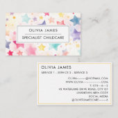 Rainbow Star Babysitter Kinderopvang Kinderopvang  Visitekaartje (Voorkant / Achterkant)