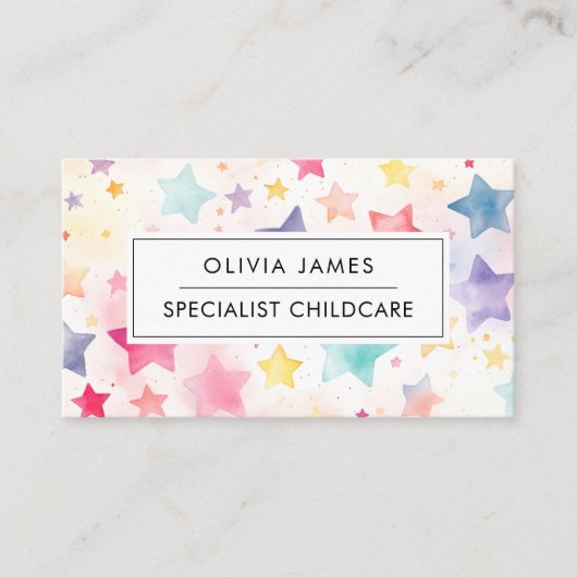 Rainbow Star Babysitter Kinderopvang Kinderopvang  Visitekaartje (Voorkant)