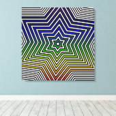 Rainbow Star Blue Red Yellow Green Canvas Grafisch Afdruk (Insitu (Houten vloer))