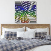 Rainbow Star Blue Red Yellow Green Canvas Grafisch Afdruk (Insitu (Slaapkamer))