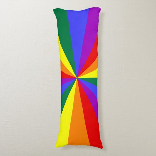 Rainbow Star Burst Pattern Lichaamskussen (Voorkant Verticaal)