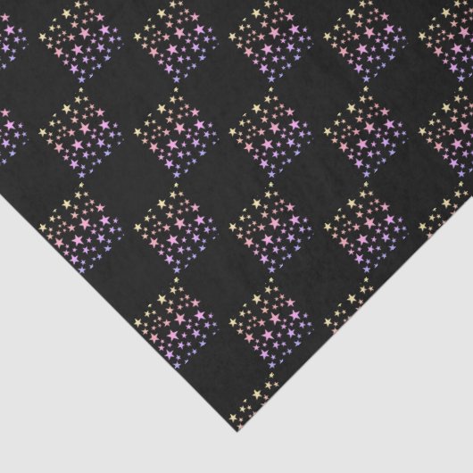 Rainbow Star Checkerboard Tissuepapier (Detail)