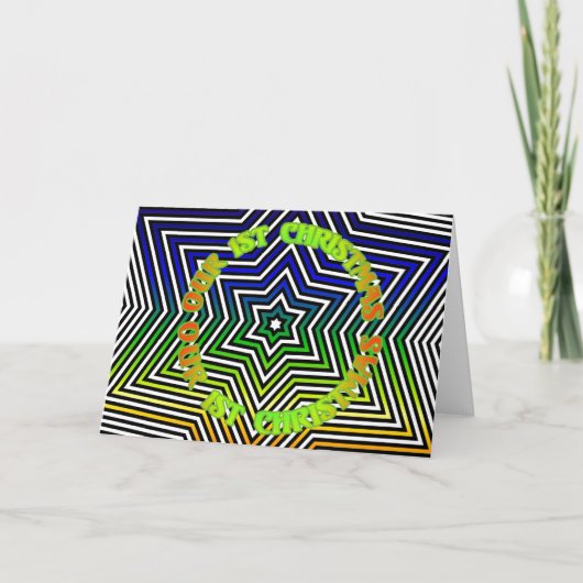 Rainbow Star First Kerstfeestay Greening Feestdagen Kaart (Voorkant)