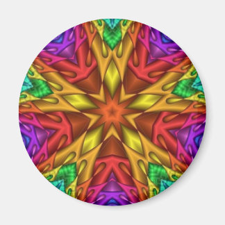 Rainbow Star Fractal Heilige Geometrie Magneet
