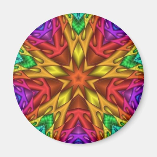 Rainbow Star Fractal Heilige Geometrie Magneet (Voorkant)