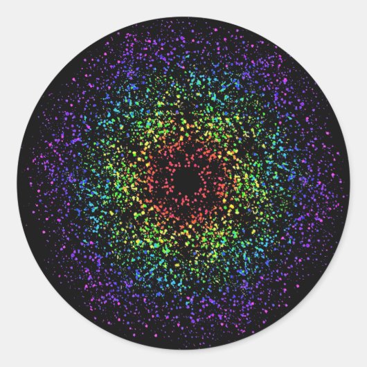 Rainbow Star Galaxy Void Ronde Sticker (Voorkant)