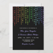 Rainbow Star Garlands Informal LGBT Wedding Kaart (Voorkant)