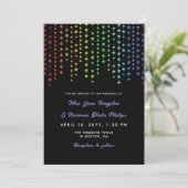 Rainbow Star Garlands Informal LGBT Wedding Kaart (Staand voorkant)