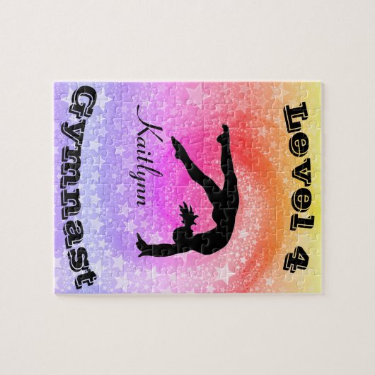 Rainbow Star Gymnastics - Aangepaste naam en nivea Legpuzzel (Horizontaal)
