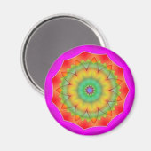 Rainbow Star Kaleidoscoop Mandala Hart Sticker Magneet (Voorkant / Achterkant)