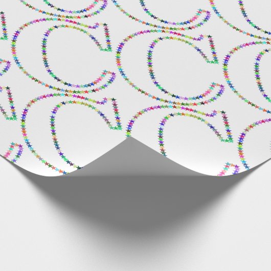 Rainbow Star Letter C Cadeaupapier (Hoek)