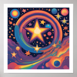 Rainbow Star Poster