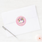Rainbow Star Unicorn Ronde Sticker (Envelop)