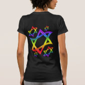 Rainbow Star van David 2-Sided Women's Dark Shirte T-shirt (Achterkant)
