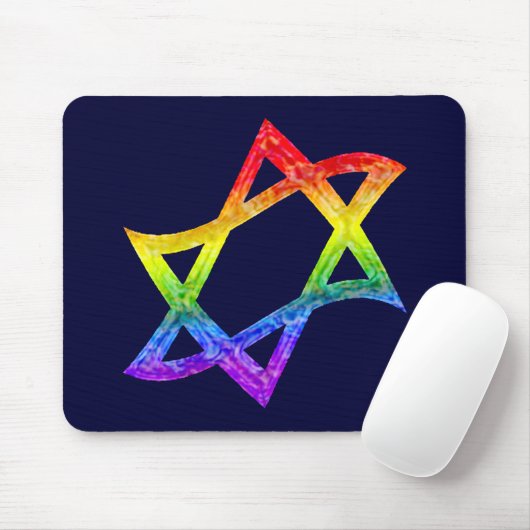 Rainbow Star van David Mousepad Muismat (Met muis)
