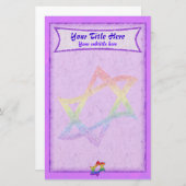Rainbow Star van David Paarse Stationery Briefpapier (Voorkant / Achterkant)