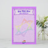 Rainbow Star van David Paarse Stationery Briefpapier (Staand voorkant)