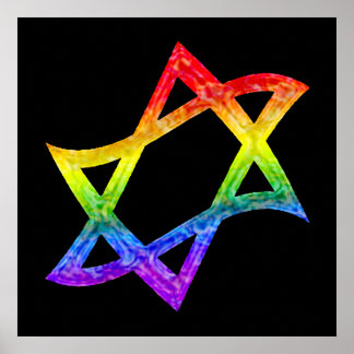 Rainbow Star van David Poster