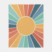 Rainbow Starburst Groovy Retro Hippie 60s Boho Fleece Deken (Voorkant)