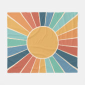 Rainbow Starburst Groovy Retro Hippie 60s Boho Fleece Deken (Voorkant (Horizontaal))