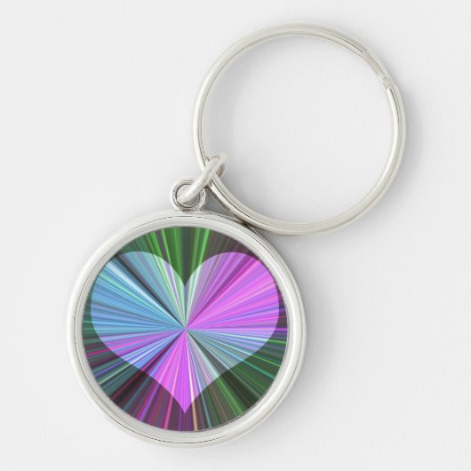 Rainbow Starburst Heart Sleutelhanger (Voorkant)