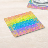 Rainbow Stars Birthday Kartonnen Onderzetters (Schuin)