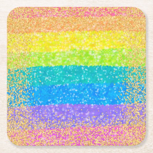 Rainbow Stars Birthday Kartonnen Onderzetters (Voorkant)