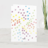 Rainbow Stars Blauw Gefeliciteerd Kaart (Achterkant)