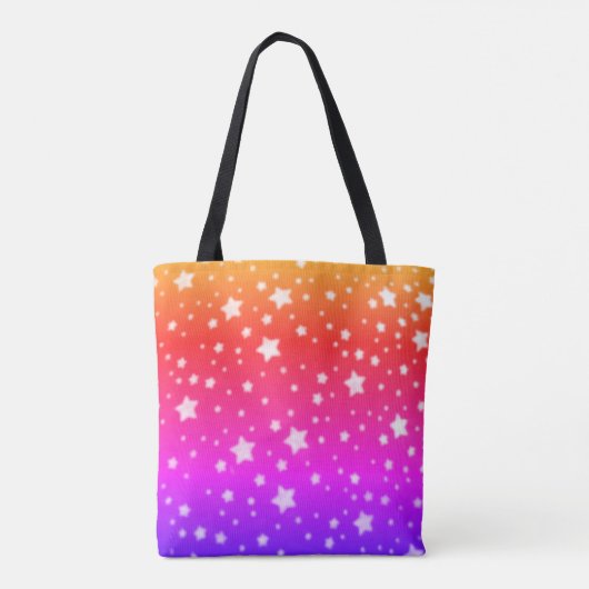 Rainbow Stars Canvas tas (Achterkant)