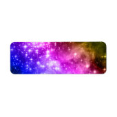 Rainbow Stars Celestial Digital Art Etiket (Voorkant)