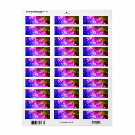 Rainbow Stars Celestial Digital Art Etiket (Full Sheet)
