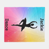 Rainbow Stars Dance Fleece Blanket for Girls! (Voorkant (Horizontaal))