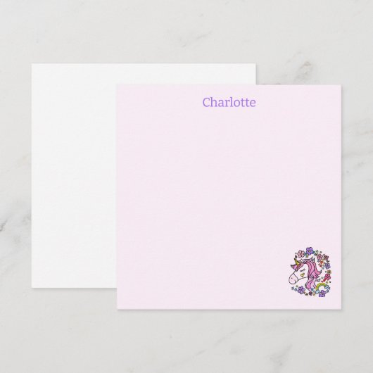 Rainbow Stars Eenhoorn Gevouwen Note Kaart (Voorkant / Achterkant)