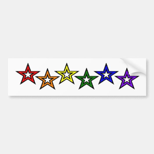 Rainbow Stars Gay Pride Bumpersticker (Voorkant)