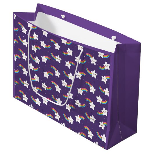 Rainbow Stars Gift Bags Groot Cadeauzakje (Voorkant Gekanteld)