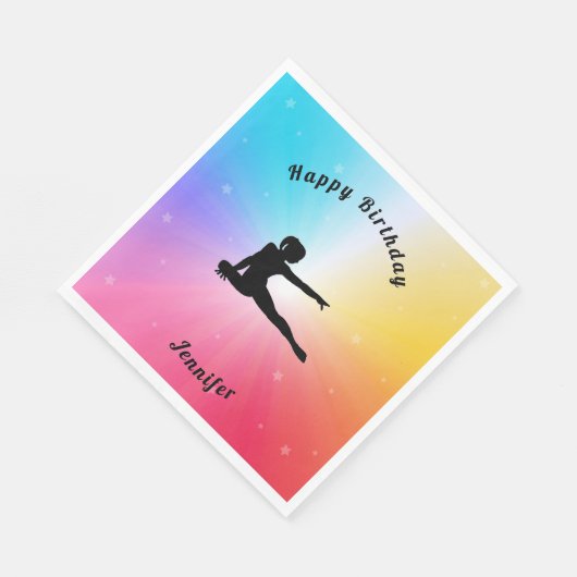 Rainbow Stars Gymnastiek Verjaardag servetten (Hoek)