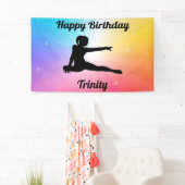 Rainbow Stars Gymnastiek Verjaardagsbanner Spandoek (Insitu)