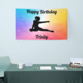 Rainbow Stars Gymnastiek Verjaardagsbanner Spandoek (Beurs)