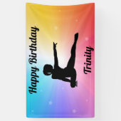 Rainbow Stars Gymnastiek Verjaardagsbanner Spandoek (Verticaal)