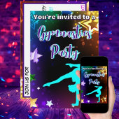 Rainbow Stars Gymnastiek Verjaardagsfeestje Uitnod Kaart