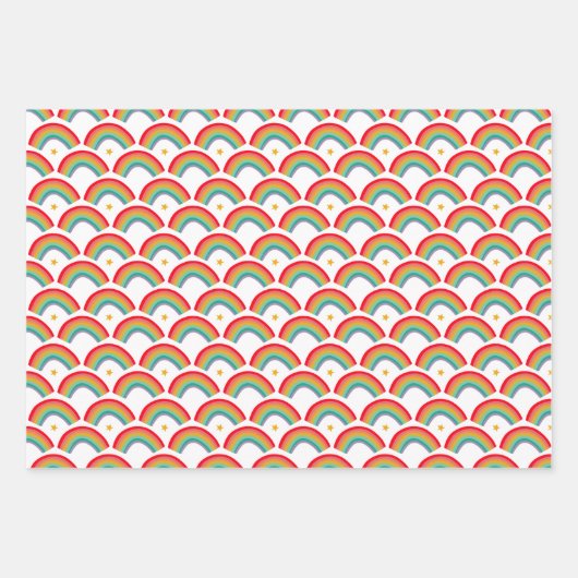 Rainbow Stars Hand-Drawn Christmas Feestdagen Set  Inpakpapier Vel (Voorkant 3)