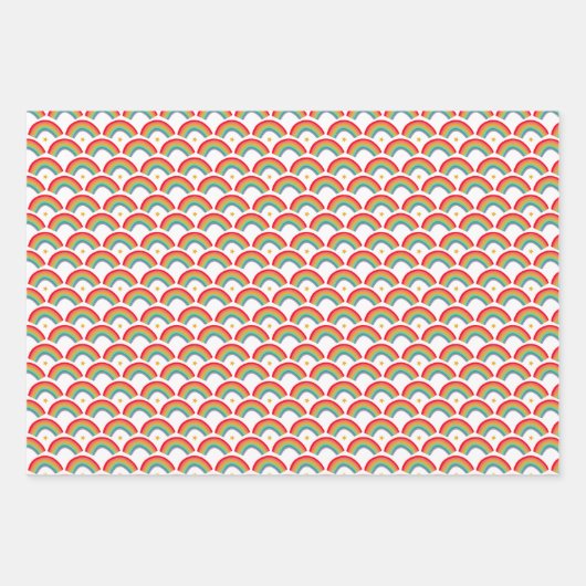 Rainbow Stars Hand-Drawn Christmas Feestdagen Set  Inpakpapier Vel (Voorkant)